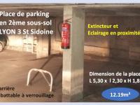 Vente de parking (sous-sol) - Lyon 3 - 11 rue Saint-Sidoine
